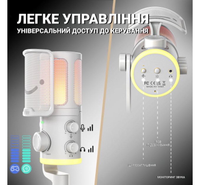 Fifine Мікрофон Fifine AM6W USB White (AM6W)