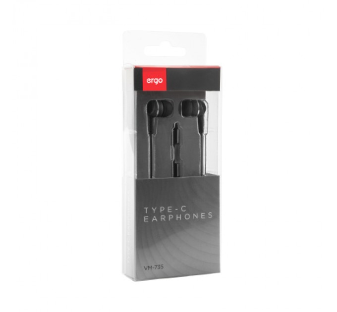 Ergo Навушники Ergo VM-735 Type-C Earphones Black (VM-735K)