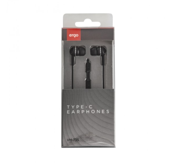Ergo Навушники Ergo VM-735 Type-C Earphones Black (VM-735K)