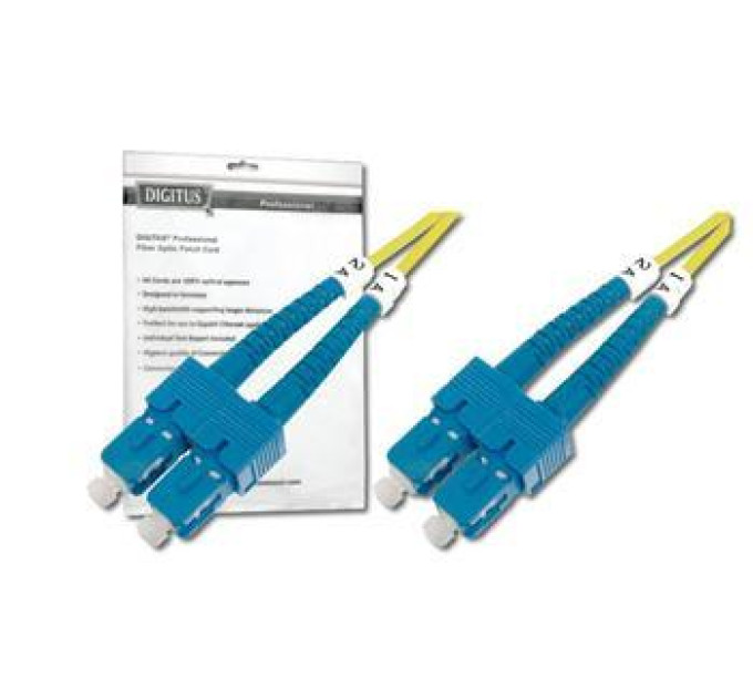 Digitus Оптичний патчкорд Digitus SC-SC, OS2, duplex, 2m (DK-2922-02)
