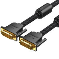Кабель мультимедійний DVI to DVI 24+1pin 8.0m 2K 60Hz ferrite Vention (EAEBK)