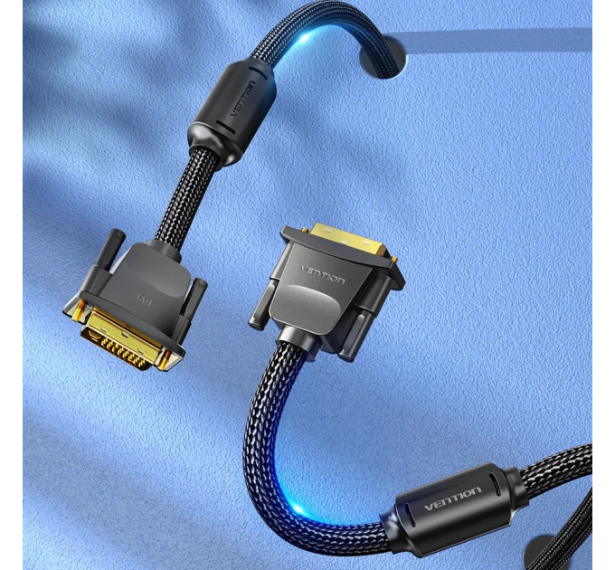 Vention Кабель мультимедійний DVI to DVI 24+1pin 8.0m 2K 60Hz ferrite Vention (EAEBK)