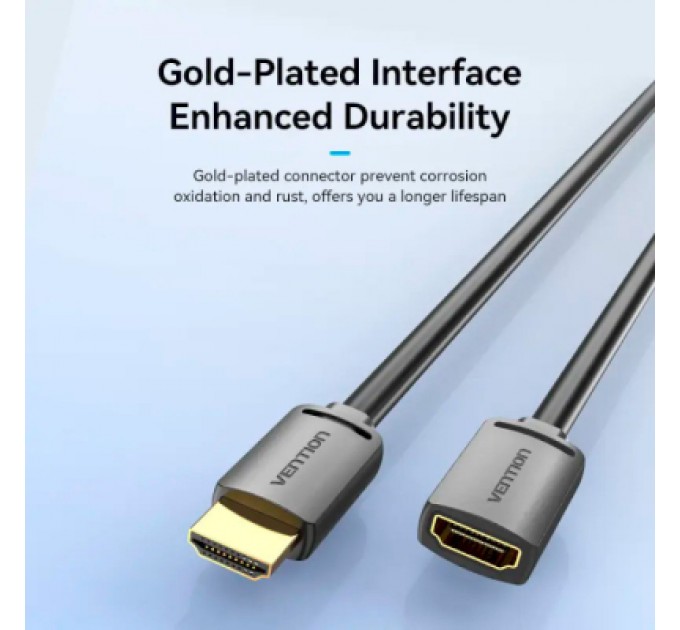 Vention Кабель мультимедійний HDMI M to HDMI F 2.0m V2.0 4K 60Hz PVC Vention (AHCBH)