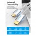 Vention Кабель мультимедійний HDMI to HDMI 2.0m V2.0 4K 60Hz Silver Metal Type Vention (AABIH)