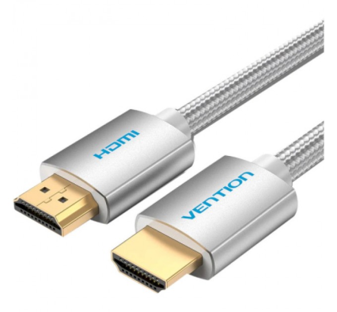 Vention Кабель мультимедійний HDMI to HDMI 2.0m V2.0 4K 60Hz Silver Metal Type Vention (AABIH)