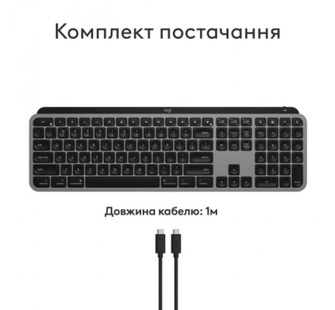 Logitech Клавіатура Logitech MX Keys S для MAC Bluetooth/Wireless UA Space Grey (920-011637)