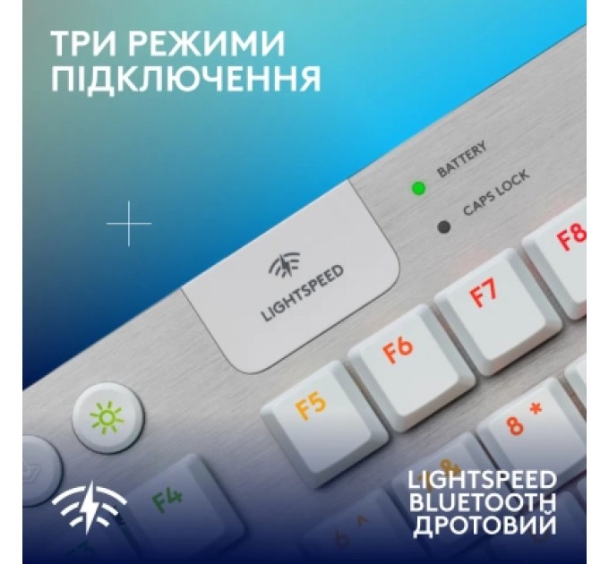 Logitech Клавіатура Logitech G915 TKL X Lightspeed Switch-Tactile Wireless/Bluetooth/USB UA White (920-012737)