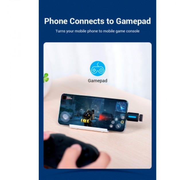 Перехідник USB 2.0 Type-C to USB AF (OTG) Vention (CDTB0)