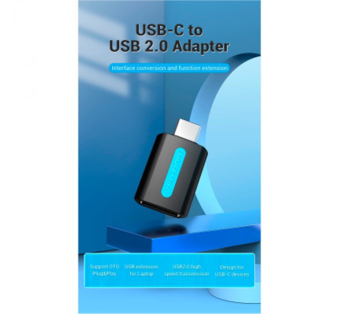 Перехідник USB 2.0 Type-C to USB AF (OTG) Vention (CDTB0)