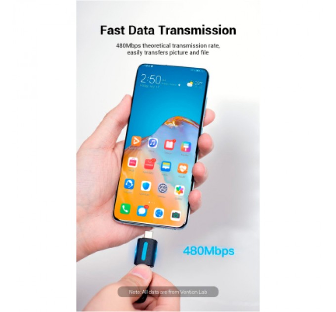 Перехідник USB 2.0 Type-C to USB AF (OTG) Vention (CDTB0)