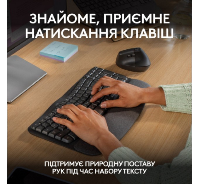 Logitech Клавіатура Logitech Wave Keys For Business Bluetooth/Wireless UA Black (920-012334)