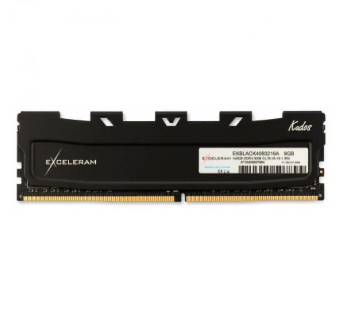 eXceleram Модуль пам'яті для комп'ютера DDR4 8GB 3200 MHz Kudos Black eXceleram (EKBLACK4083216A)
