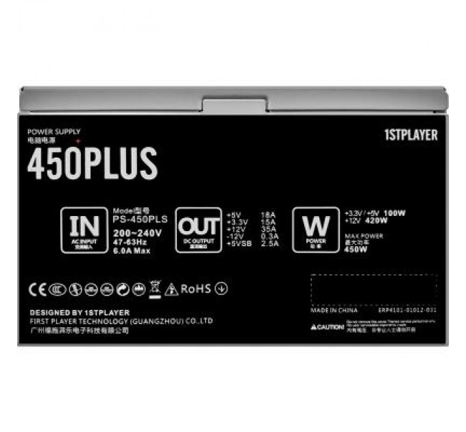 1stPlayer Блок живлення 1stPlayer 450W (PS-450PLS)