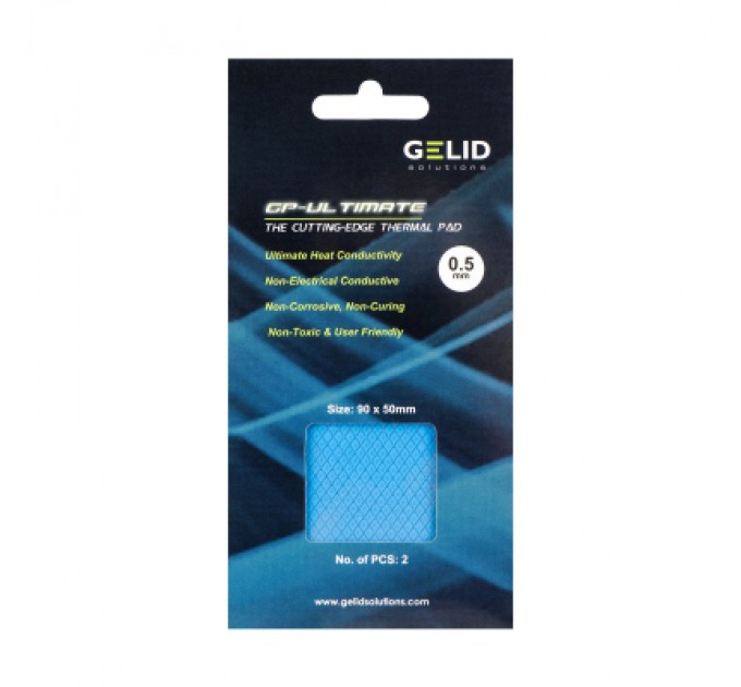 Gelid Solutions Термопрокладка Gelid Solutions GP-Ultimate Thermal Pad 90x50x0.5 mm, 2 штуки (TP-VP04-A)