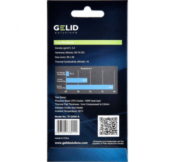 Gelid Solutions Термопрокладка Gelid Solutions GP-Ultimate Thermal Pad 90x50x3 mm (TP-GP04-E)