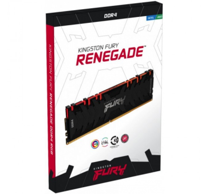 Kingston Fury (ex.HyperX) Модуль пам'яті для комп'ютера DDR4 16GB (2x8GB) 4000 MHz Renegade RGB Black Kingston Fury (ex.HyperX) (KF440C19RBAK2/16)