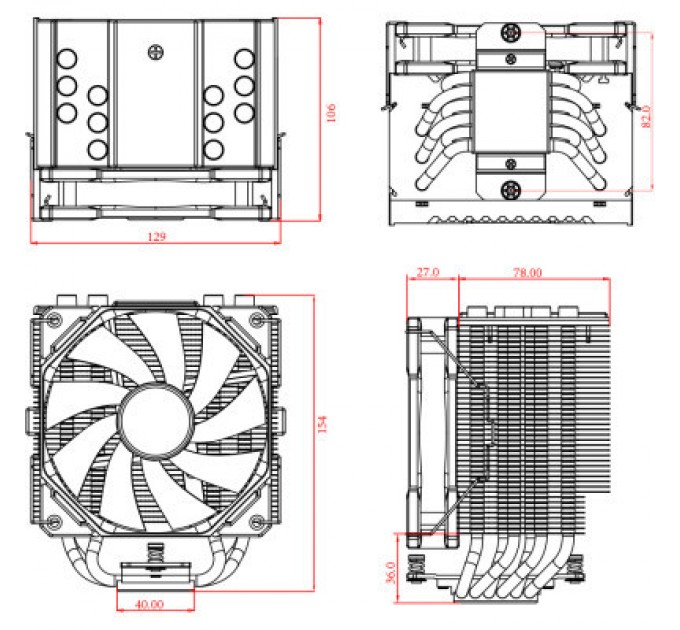 ID-Cooling Кулер до процесора ID-Cooling SE-226-XT Black