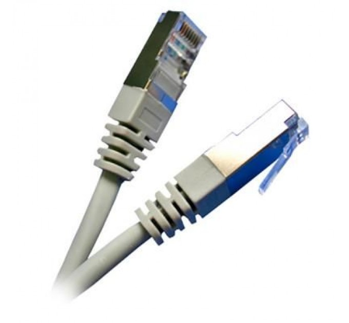 Kingda Патч-корд 1м, FTP, cat.5e, CU, 24AWG, grey Kingda (KD-PAFT4100GY)