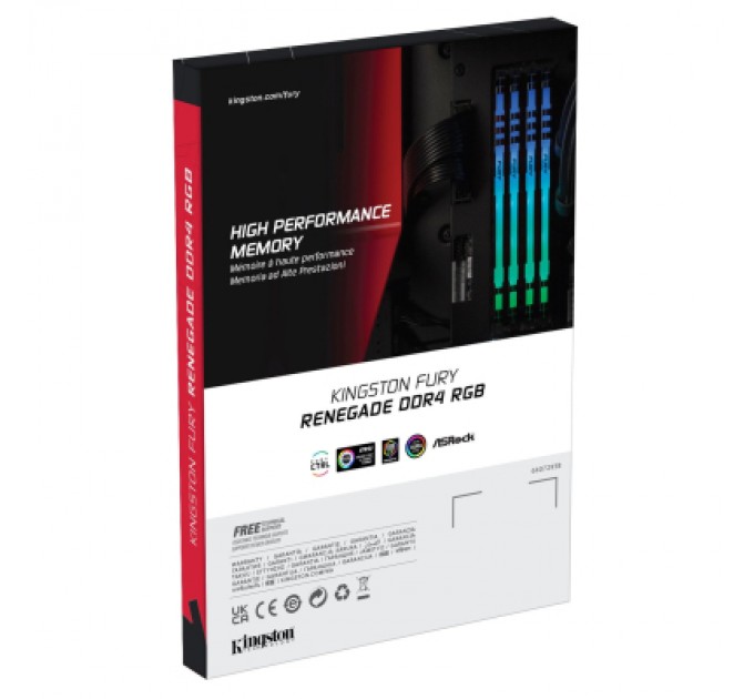 Kingston Fury (ex.HyperX) Модуль пам'яті для комп'ютера DDR4 16GB (2x8GB) 4600 MHz FURY Renegade RGB Black Kingston Fury (ex.HyperX) (KF446C19RBAK2/16)