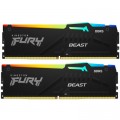 Kingston Fury (ex.HyperX) Модуль пам'яті для комп'ютера DDR5 16GB (2x8GB) 6000 MHz Beast RGB Kingston Fury (ex.HyperX) (KF560C40BBAK2-16)