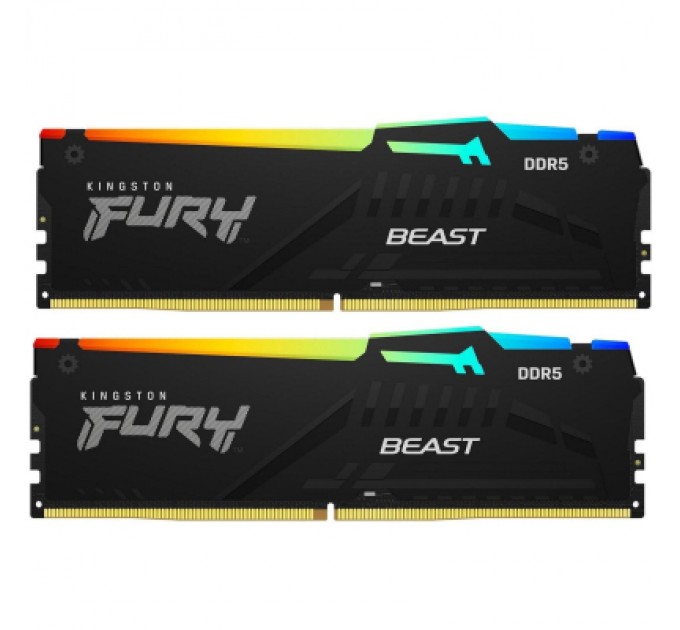 Kingston Fury (ex.HyperX) Модуль пам'яті для комп'ютера DDR5 16GB (2x8GB) 6000 MHz Beast RGB Kingston Fury (ex.HyperX) (KF560C40BBAK2-16)