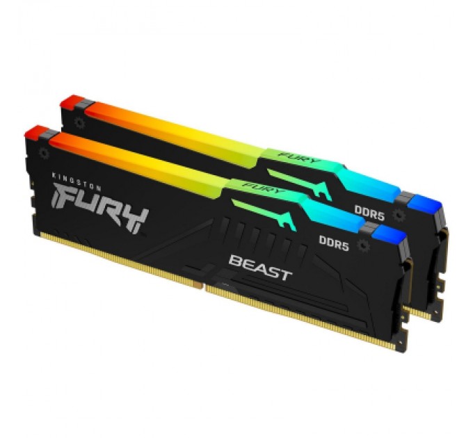Kingston Fury (ex.HyperX) Модуль пам'яті для комп'ютера DDR5 16GB (2x8GB) 6000 MHz Beast RGB Kingston Fury (ex.HyperX) (KF560C40BBAK2-16)