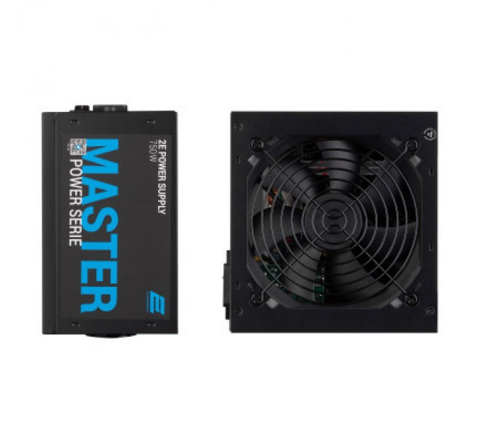 2E Блок живлення 2E MASTER POWER (750W), >80, 80+ White, 120mm, 1xMB 24pin(20+4), 1xCPU 8pin(4+4), 3xMolex, 5xSATA, (2E-MP750-120APFC)