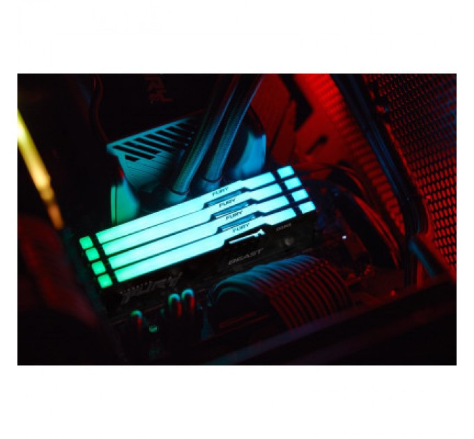 Kingston Fury (ex.HyperX) Модуль пам'яті для комп'ютера DDR5 64GB (2x32GB) 5600 MHz FURY Beast RGB Kingston Fury (ex.HyperX) (KF556C40BBAK2-64)