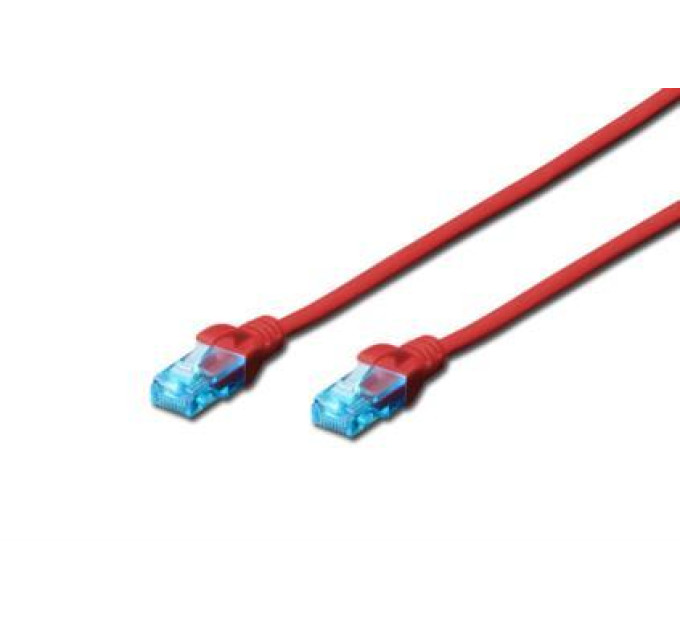 Digitus Патч-корд 1м, UTP, cat.5e, AWG 26/7, CCA, PVC, red Digitus (DK-1512-010/R)