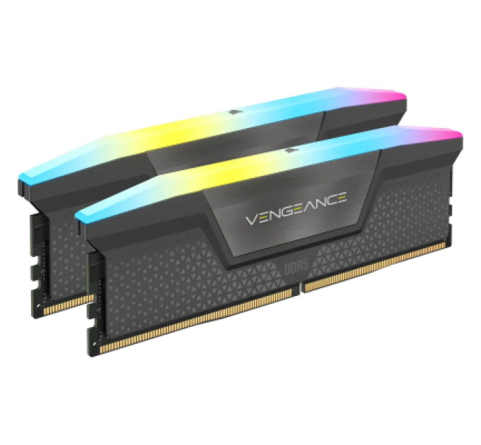 Corsair Модуль пам'яті для комп'ютера DDR5 32GB (2x16GB) 6000 MHz Vengeance RGB Black Corsair (CMH32GX5M2B6000C40)