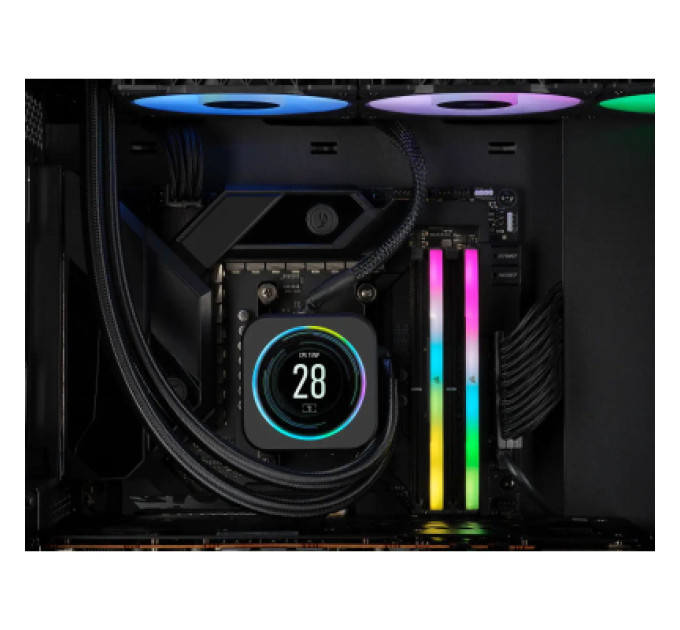 Corsair Модуль пам'яті для комп'ютера DDR5 32GB (2x16GB) 6000 MHz Vengeance RGB Black Corsair (CMH32GX5M2B6000C40)