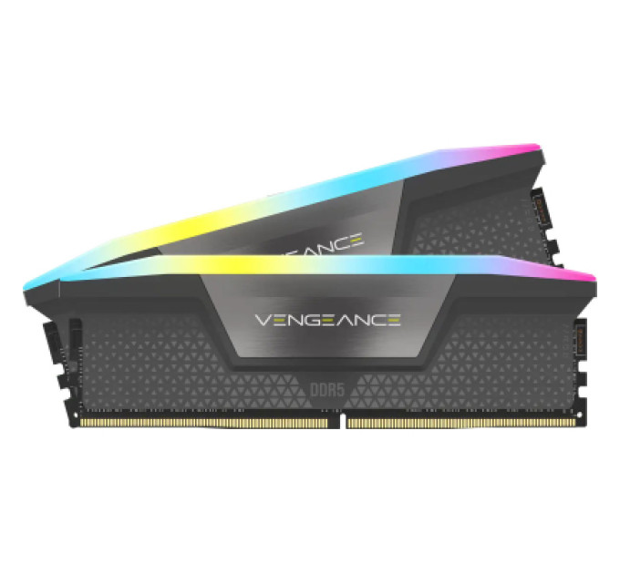Corsair Модуль пам'яті для комп'ютера DDR5 32GB (2x16GB) 6000 MHz Vengeance RGB Black Corsair (CMH32GX5M2B6000C40)