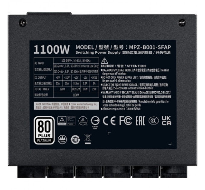 CoolerMaster Блок живлення CoolerMaster 1100W V SFX Platinum (MPZ-B001-SFAP-BEU)