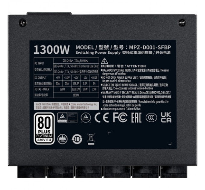 CoolerMaster Блок живлення CoolerMaster 1300W V SFX Platinum (MPZ-D001-SFBP-BEU)