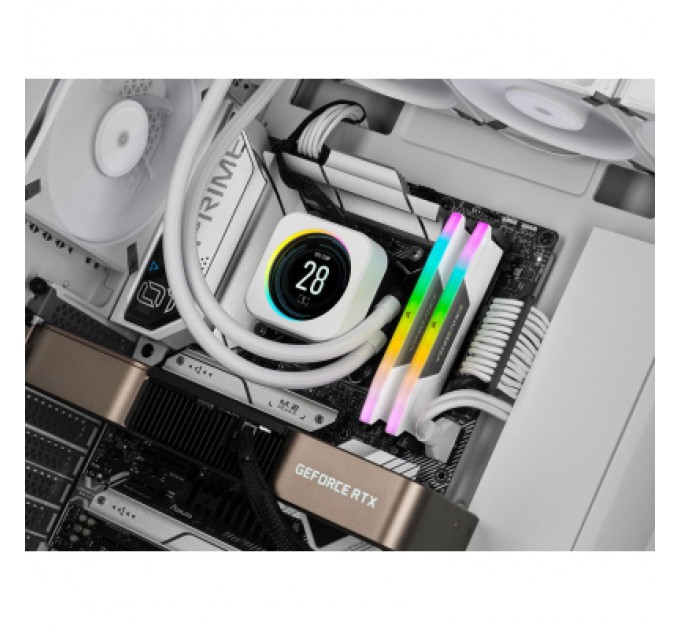 Corsair Модуль пам'яті для комп'ютера DDR5 32GB (2x16GB) 5200 MHz Vengeance RGB White Corsair (CMH32GX5M2B5200C40W)