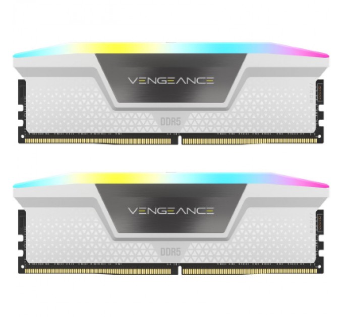 Corsair Модуль пам'яті для комп'ютера DDR5 32GB (2x16GB) 5200 MHz Vengeance RGB White Corsair (CMH32GX5M2B5200C40W)
