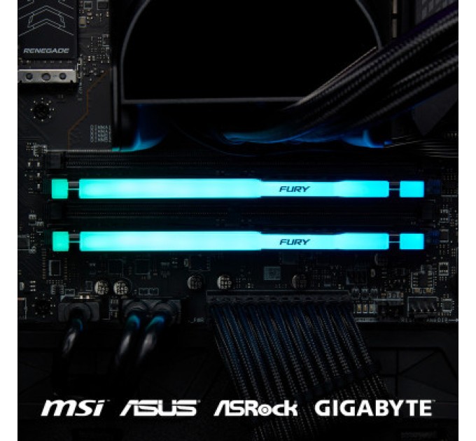 Kingston Fury (ex.HyperX) Модуль пам'яті для комп'ютера DDR5 64GB (2x32GB) 5200 MHz Beast RGB EXPO Kingston Fury (ex.HyperX) (KF552C36BBEAK2-64)