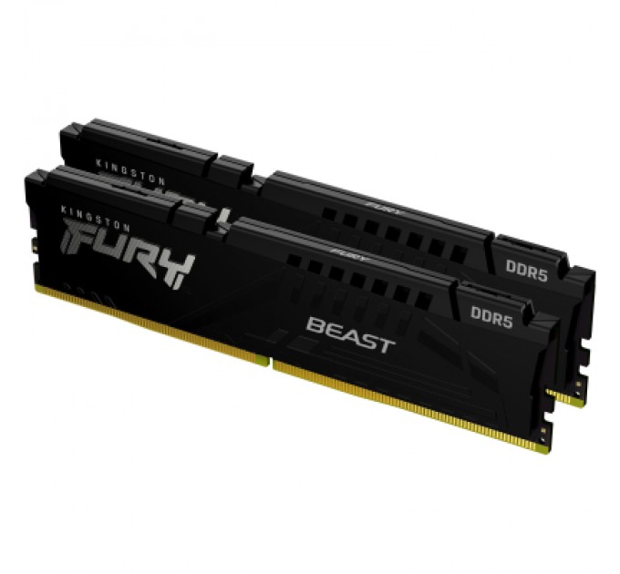 Kingston Fury (ex.HyperX) Модуль пам'яті для комп'ютера DDR5 64GB (2x32GB) 6000 MHz Beast Black XMP Kingston Fury (ex.HyperX) (KF560C40BBK2-64)