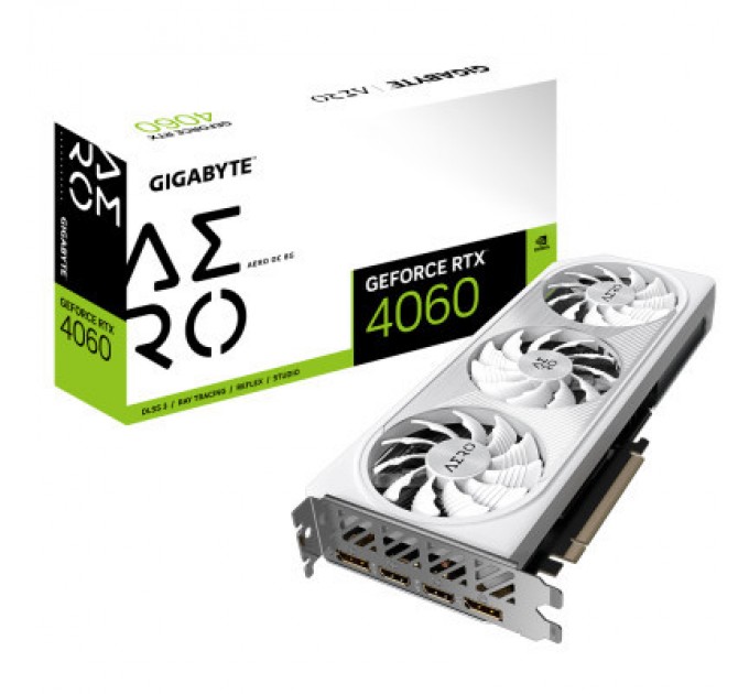 GIGABYTE Відеокарта GIGABYTE GeForce RTX4060 8Gb AERO OC (GV-N4060AERO OC-8GD)