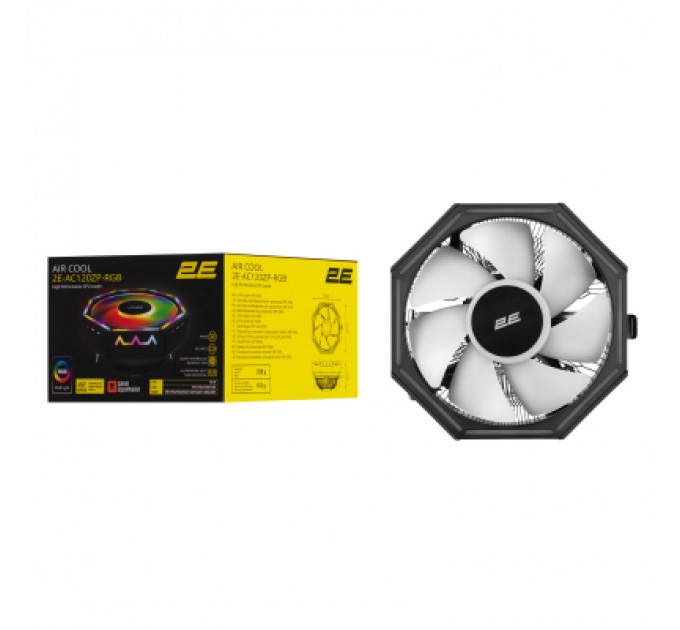 2E Кулер до процесора 2E Gaming Air Cool AC120ZP RGB, LGA1700, 1200, 115X, 775, AM5, AM4, AM3, AM3+, AM2, AM2+, FM2, FM1 (2E-AC120ZP-RGB)