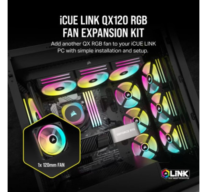 Corsair Кулер до корпусу Corsair iCUE Link QX120 RGB PWM (CO-9051001-WW)