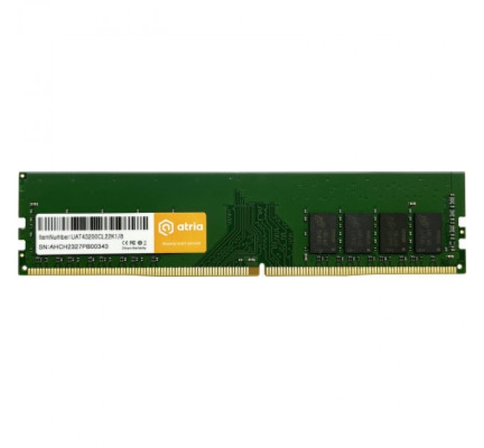 ATRIA Модуль пам'яті для комп'ютера DDR4 8GB 3200 MHz ATRIA (UAT43200CL22K1/8)