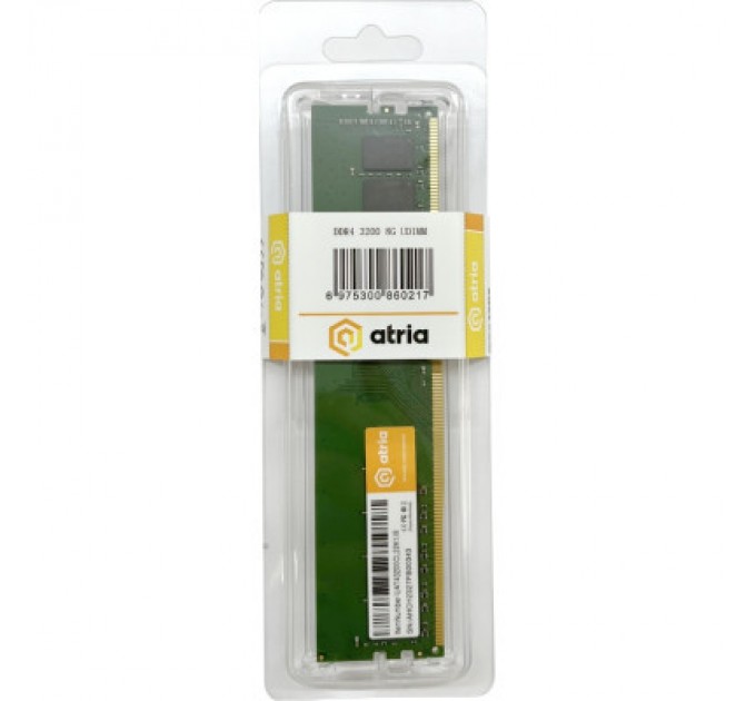 ATRIA Модуль пам'яті для комп'ютера DDR4 8GB 3200 MHz ATRIA (UAT43200CL22K1/8)