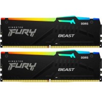 Модуль пам'яті для комп'ютера DDR5 64GB (2x32GB) 6000 MHz Beast RGB Kingston Fury (ex.HyperX) (KF560C40BBAK2-64)