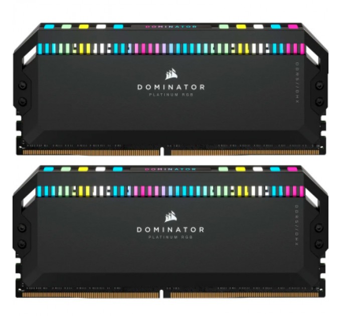 Corsair Модуль пам'яті для комп'ютера DDR5 32GB (2x16GB) 6400 MHz Dominator Platinum RGB Black Corsair (CMT32GX5M2B6400C32)