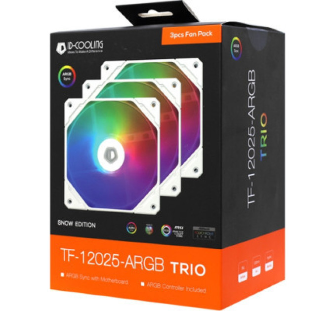 ID-Cooling Кулер до корпусу ID-Cooling TF-12025-ARGB-TRIO-SNOW