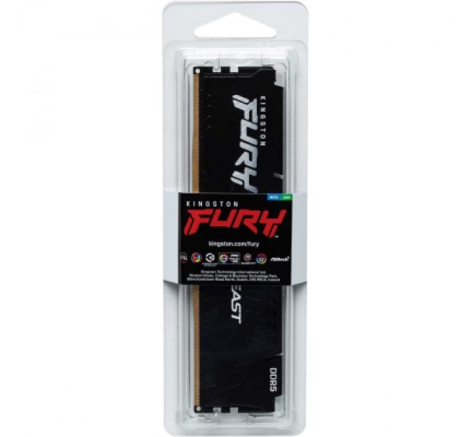 Kingston Fury (ex.HyperX) Модуль пам'яті для комп'ютера DDR5 32GB 5200 MHz Fury Beast Black Kingston Fury (ex.HyperX) (KF552C40BB-32)