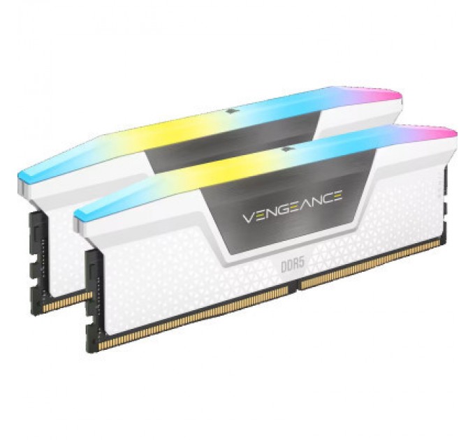 Corsair Модуль пам'яті для комп'ютера DDR5 32GB (2x16GB) 6400 MHz Vengeance RGB White Corsair (CMH32GX5M2B6400C36W)