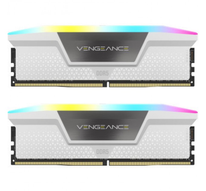 Corsair Модуль пам'яті для комп'ютера DDR5 32GB (2x16GB) 6400 MHz Vengeance RGB White Corsair (CMH32GX5M2B6400C36W)