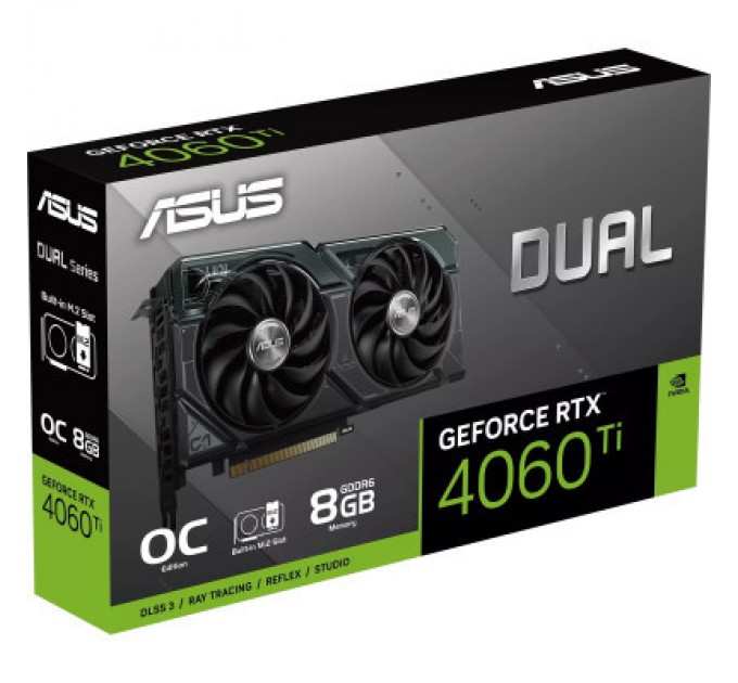 ASUS Відеокарта ASUS GeForce RTX4060Ti 8Gb DUAL SSD OC Edition (DUAL-RTX4060TI-O8G-SSD)